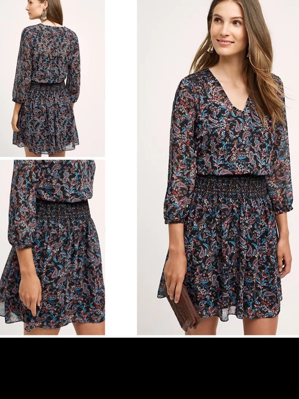 Vanessa Virginia Daytripper Paisley Smocked Dropwaist Dress